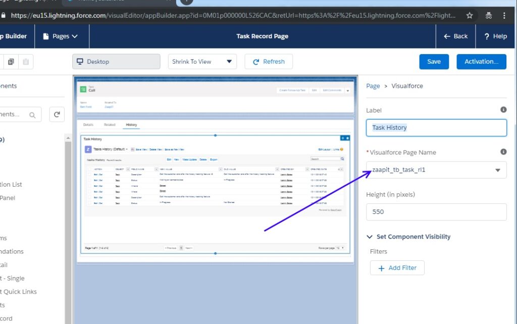 Adding Field History for Tasks to the layout, task history tracking