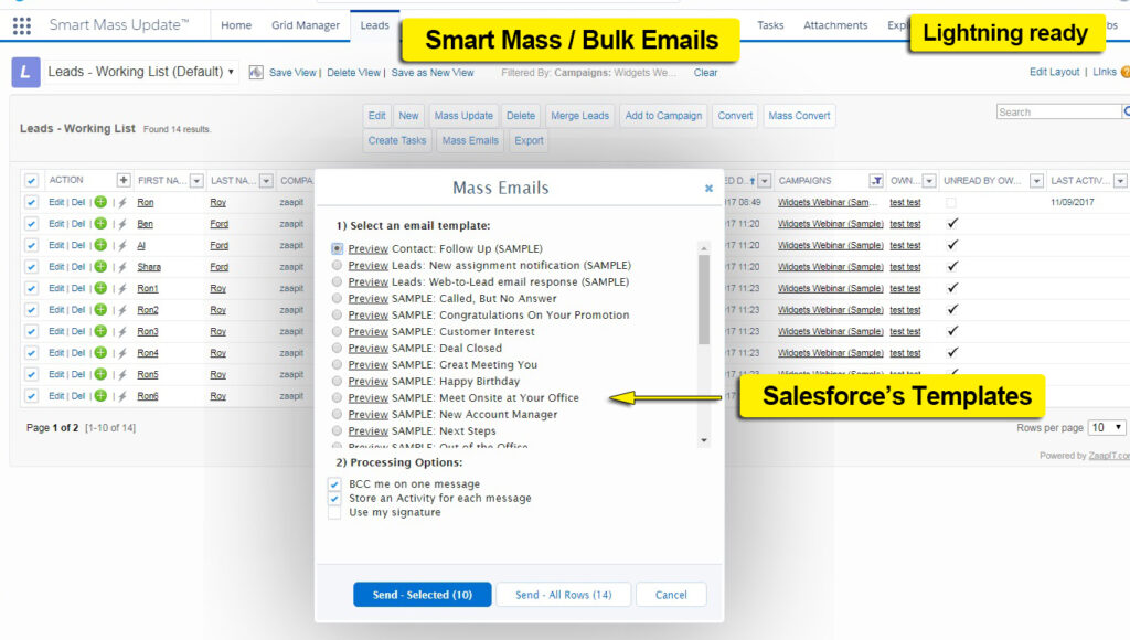 Mass emails for Salesforce
