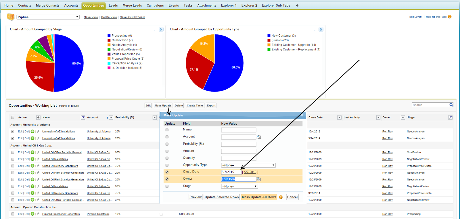 Mass update for Salesforce