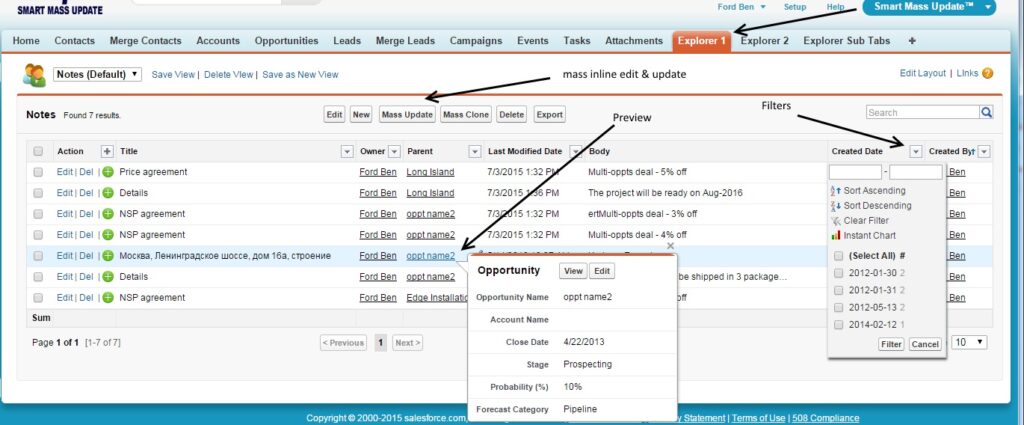 Notes Manager - preview & filters